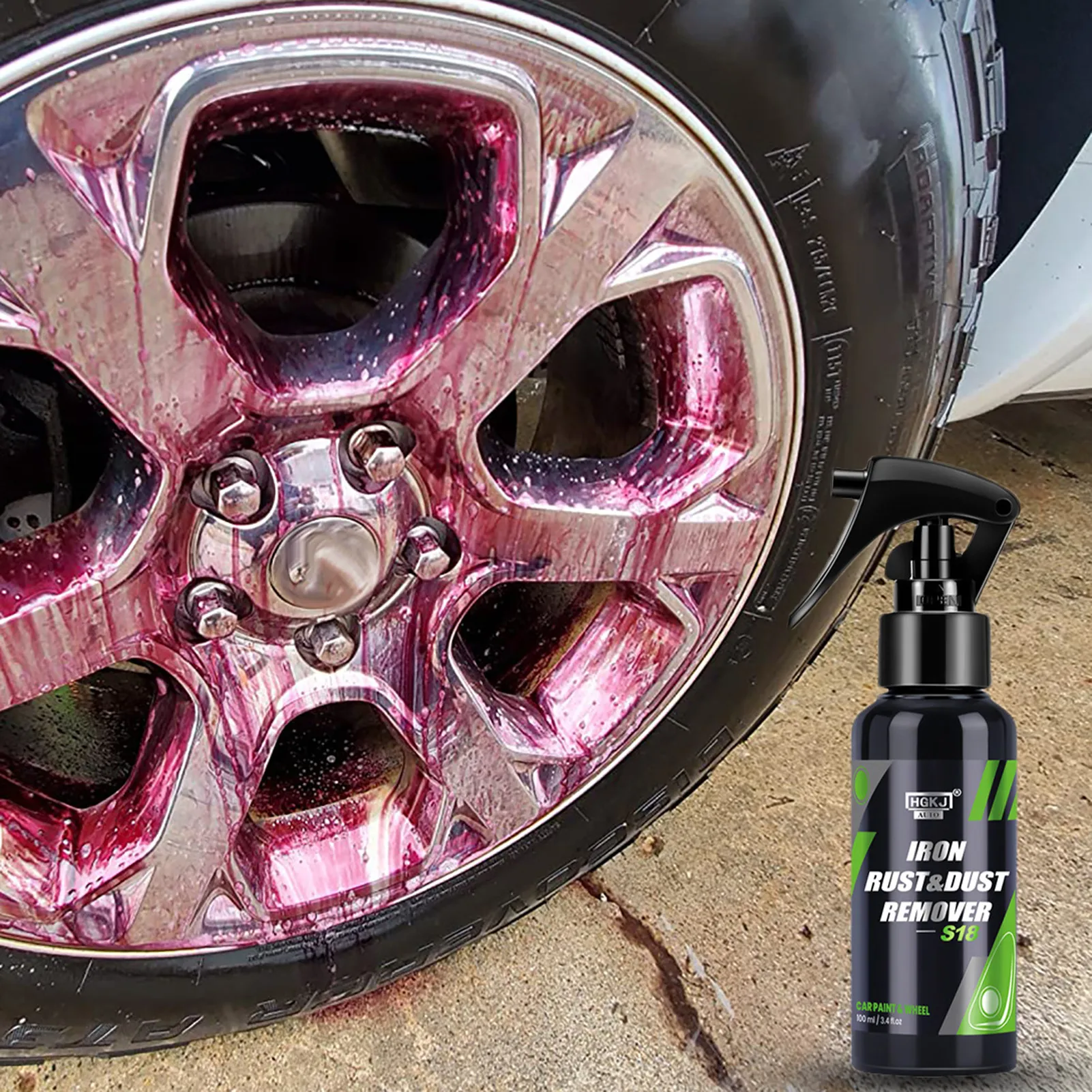 Proje Decon Iron Remover - Wheel, Paint, & Glass Decontamination Spray - Eliminates Brake Dust, Oxidation, & Fallout - Use Before Clay Bar, Wax Or Car Wash - For Cars, Trucks