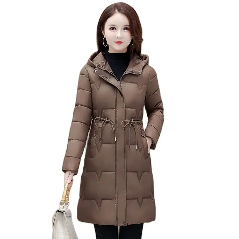 

Down Cotton-padded Jacket Femininity In The Long Winter 2023 New Western Style Ladies Korean Slim Loose Fashion Warm Coat Women.