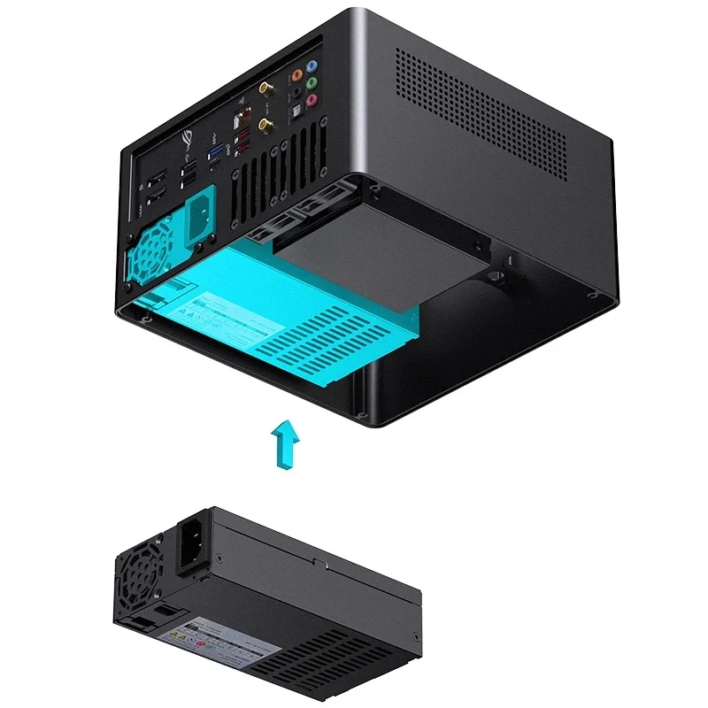 JONSBO N10 휴대용 데스크탑 섀시 ITX MINI 전체 알루미늄 지원 1U FLEX 전원 공급 장치 스탠딩 또는 라이닝 컴퓨터 케이스