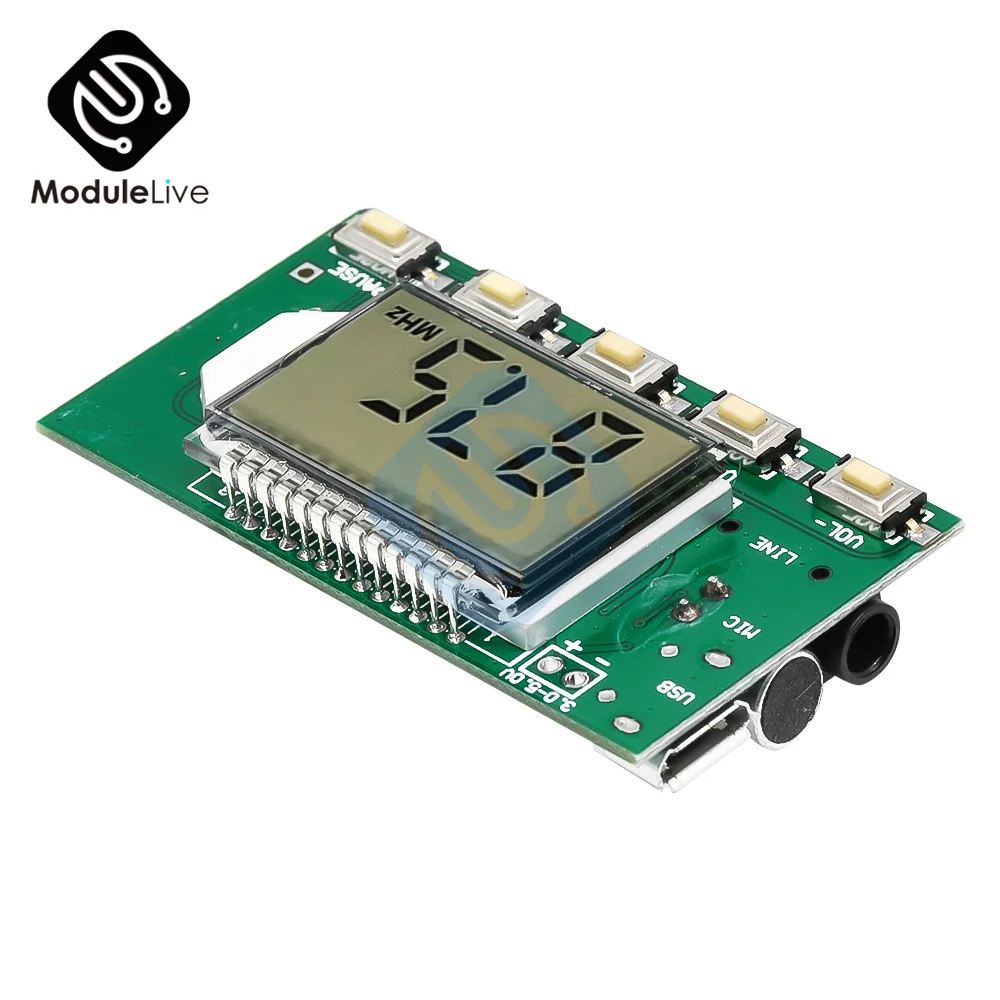 

FM Transmitter Module Board Wireless Microphone Circuit Board Computer Audio Transmitting DC 3v 5V FM Module 87.0MHz-108.0MHz