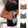 Longxiang's new bamboo bag French shoulder bag armpit bag casual handbag versatile tote bag solid color commuting bag 1