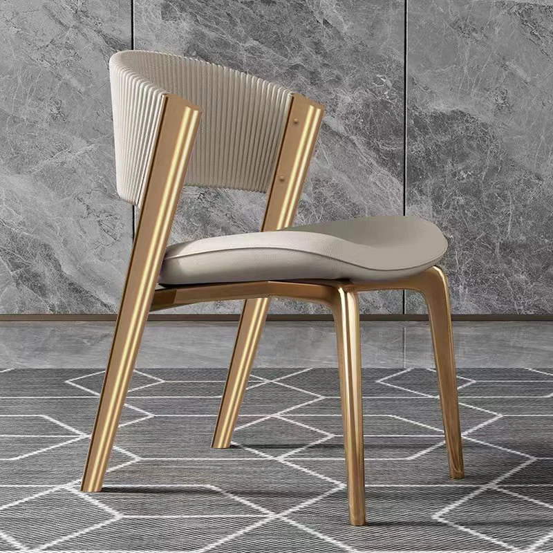 

Luxury Modern Dining Chairs Gold Legs Leather Designer Italian Ergonomic Chair Vip Nail Restaurant Comedor Kitchen Furniture