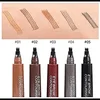 4 Point Eyebrow Pencil 4 Prong Tip Eyebrow Pen 4 Fork Eyebrow Pencil Waterproof Liquid Eyebrow Pencil Long Lasting Like Real 6