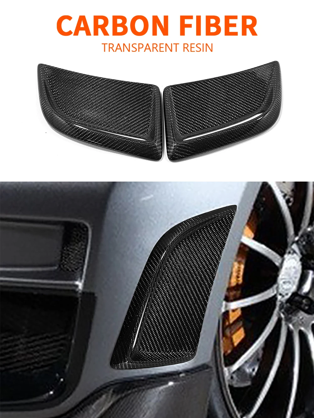 For Nissan GTR R35 2008-2016 Front Bumper Tuyere Vent Panel Trim Cover Real Carbon Fiber Car Interior Modification Accessories