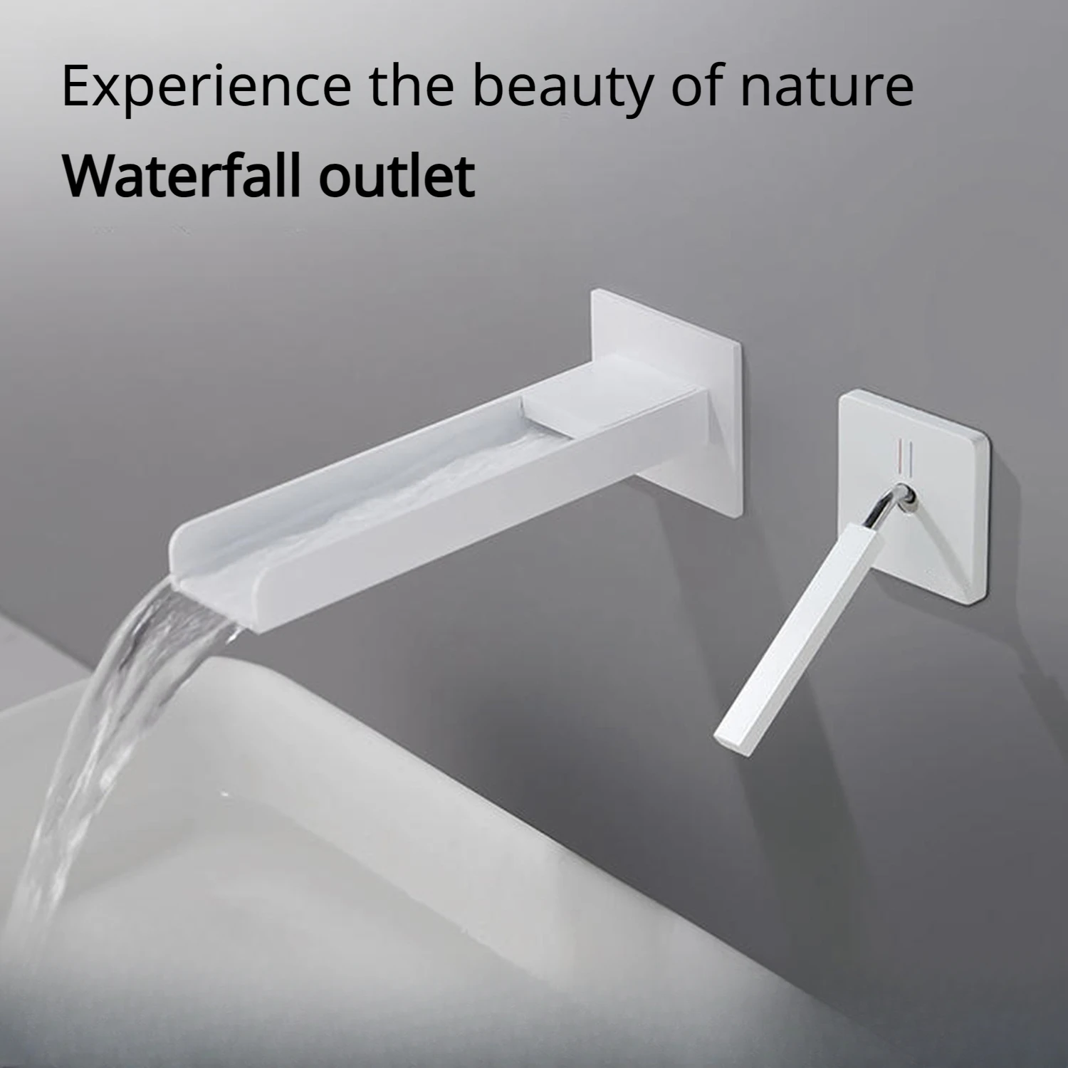 

Concealed basin splash-proof constant current waterfall faucet waterfall hot and cold into the wall copper bathroom accessories