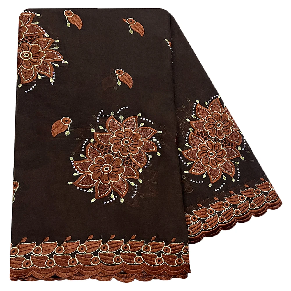High Quality 100% Cotton Fabric Rayon Cotton Thread Eembroidered Scarf African Women Hijab Muslim Scarf Dubai Excellent Style