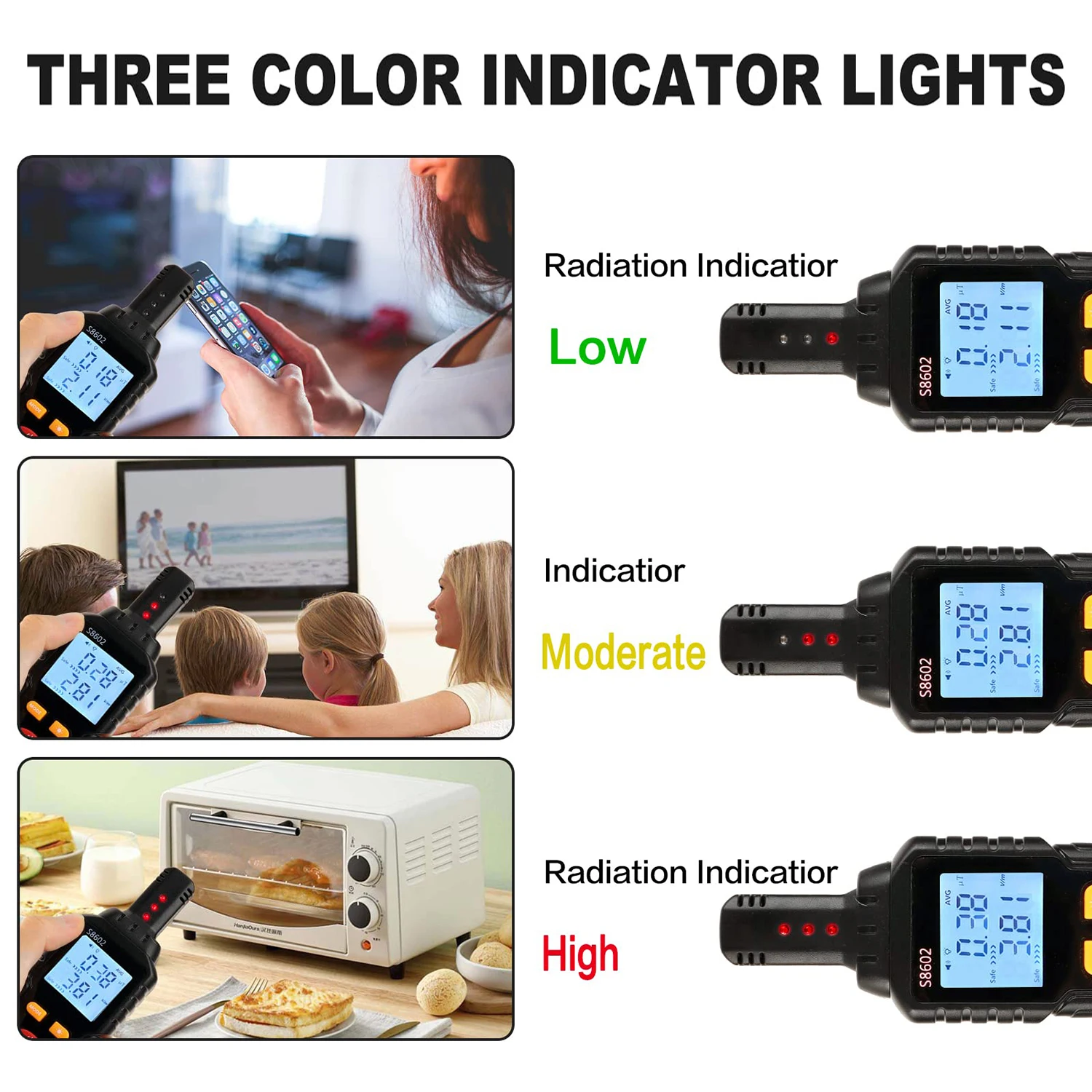 Portable Electromagnetic Field Radiation Detector 3 in 1 EMF Meter EMF Detector for Ghost Hunting Equipmetent radiation detector emf meter tester