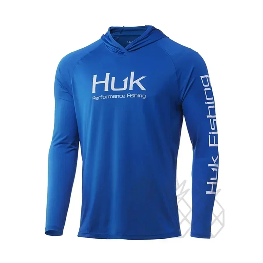 Fishing Shirt HUK With Hat Long Sleeve Sun UV UPF50 Summer Quick Dry Top Lightweight Men Fishing Clothes Sports Hunting Camping 6