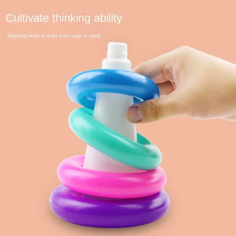 Dinosaur Stacking Toys Rainbow Stacking Ring Tower Pyramid Tower Cup Montessori Educational Baby Toy Beach Pool Toy educational toys stacking puzzle toys stacking toys dinosaur toys