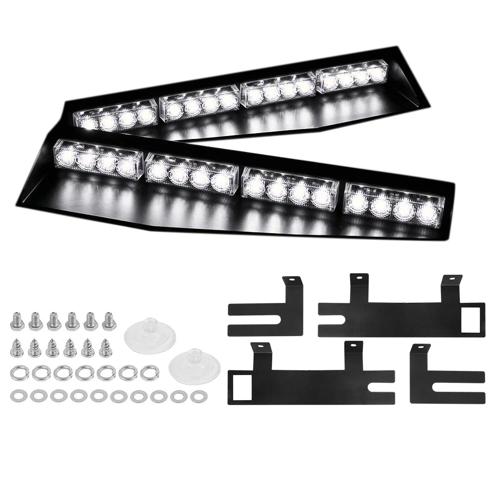 

(Белый) 32LED козырек света, 15 вспышек, аварийный стробоскоп, освещение ветрового стекла
