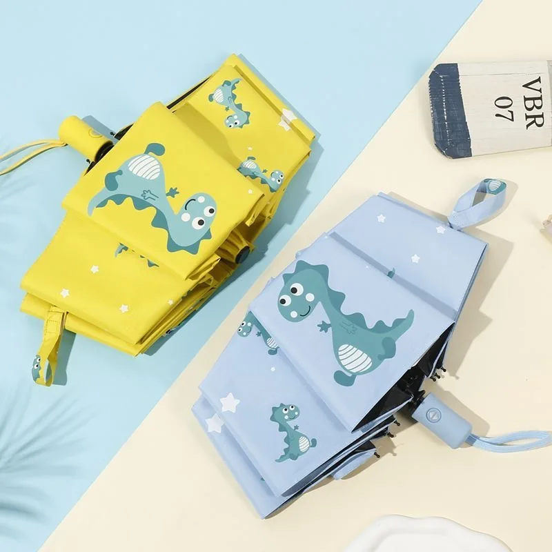 Automatic umbrella Cute dinosaur automatic children umbrella Sunshade Thickening and Durable Travel folding automatic umbrella