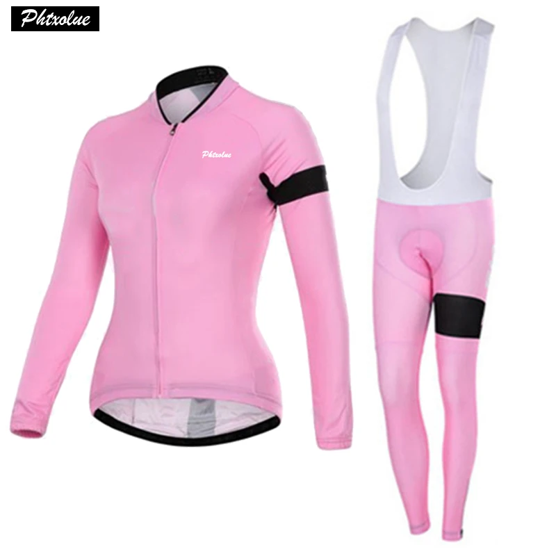 

Phtxolue Women Long Sleeve Cycling Clothing Cycling Set Bike Clothing Breathable Anti-UV Bicycle Wear Cycling Jersey Sets Kit