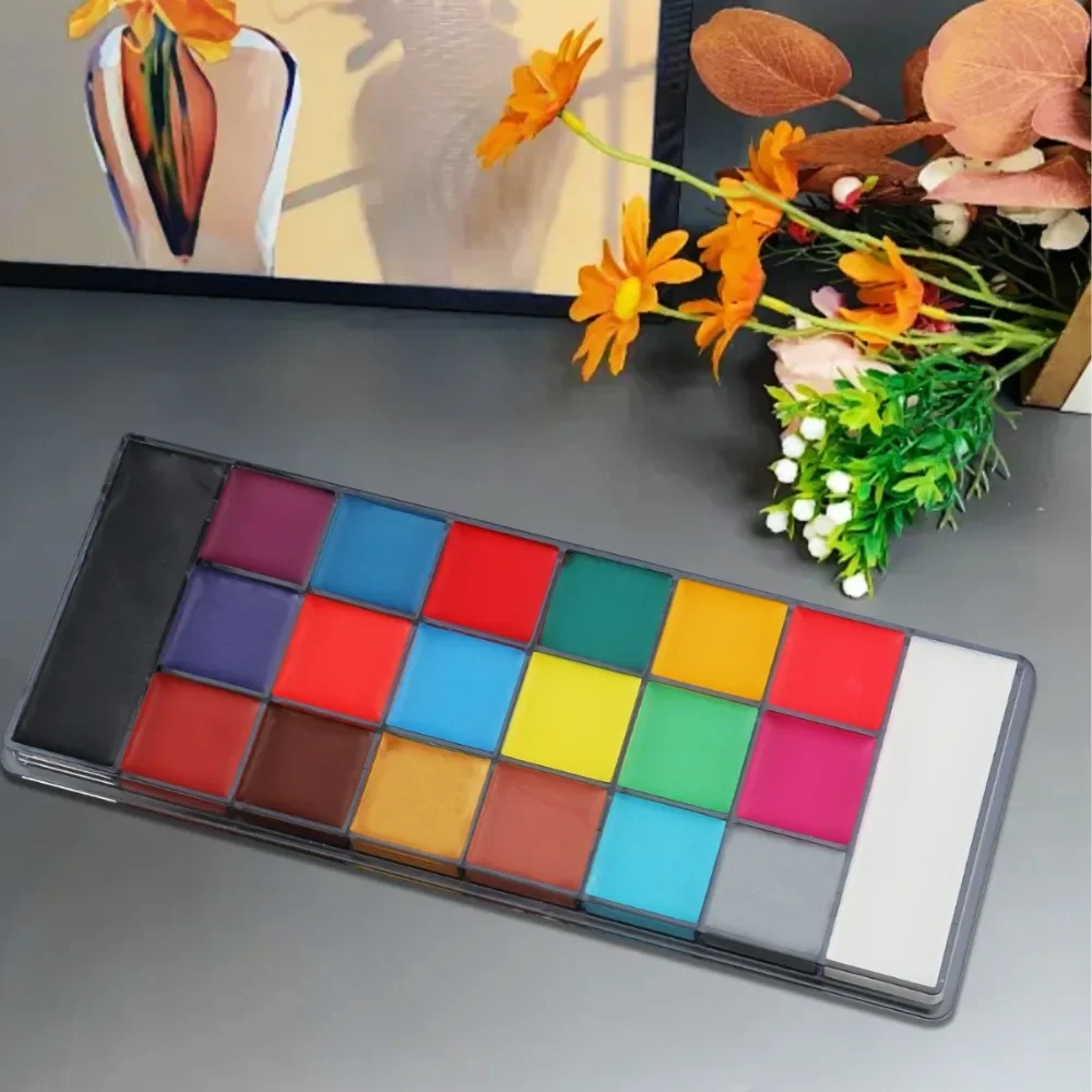Palette Professionale di 20 Colori per Trucco Effetti Speciali e Cosplay di Halloween, Vernice per Viso e Corpo a Lunga Durata - immagine 6