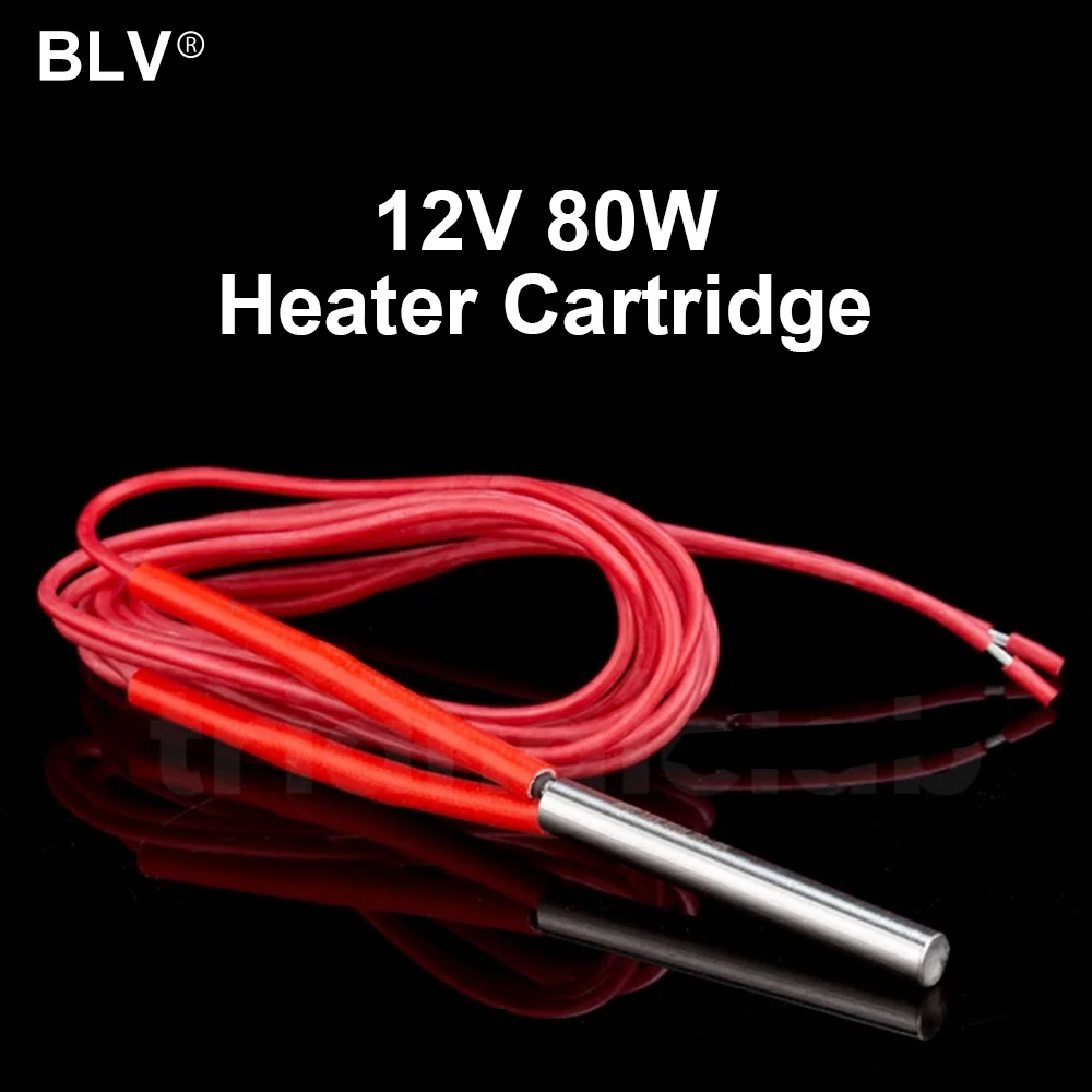 BLV&reg; Red Cartridge Heater Collection 12V 30W / 12V 40W / 24V 40W 24V 70W /12V 80W /24V 80W 100CM for Super Volcano Heat block