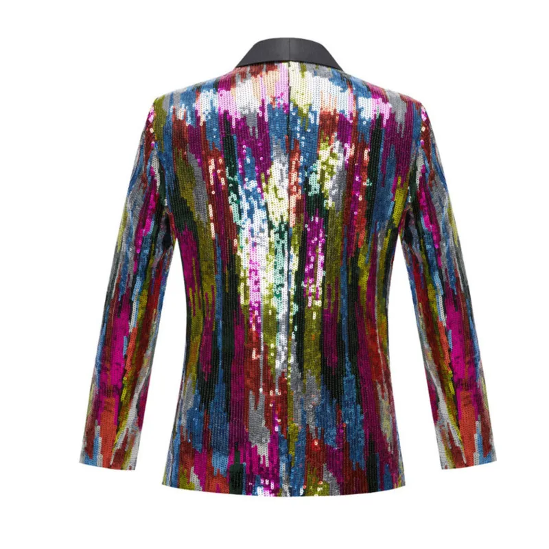#4160 Spring Autumn Sequins Suits Blazers Men Single Button Outerwear Performance Dress Party Nightclub Wedding Blazers Coat Men
