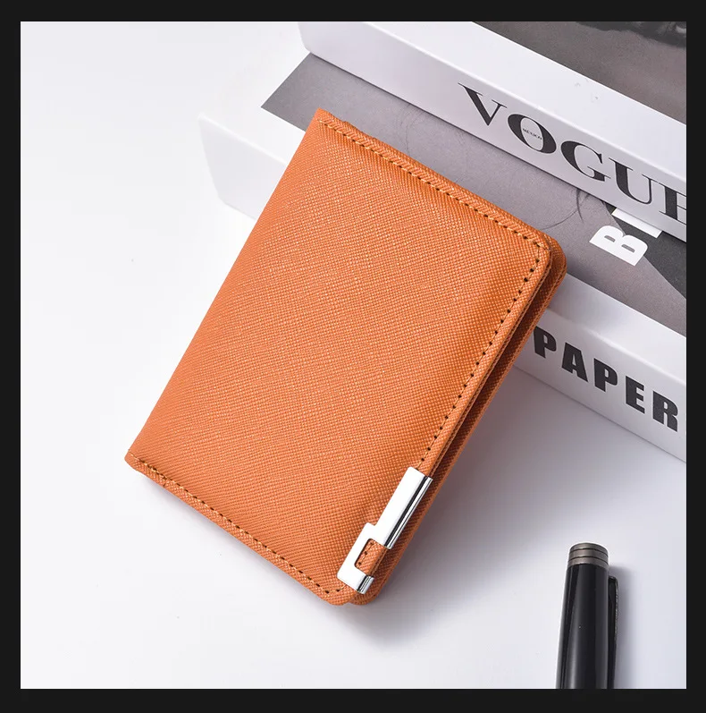 Small Slim Business-Style Wallet - Multiple Card Slots, Credit Card and Driver's License Holder, Geometric In Black Faux Leather