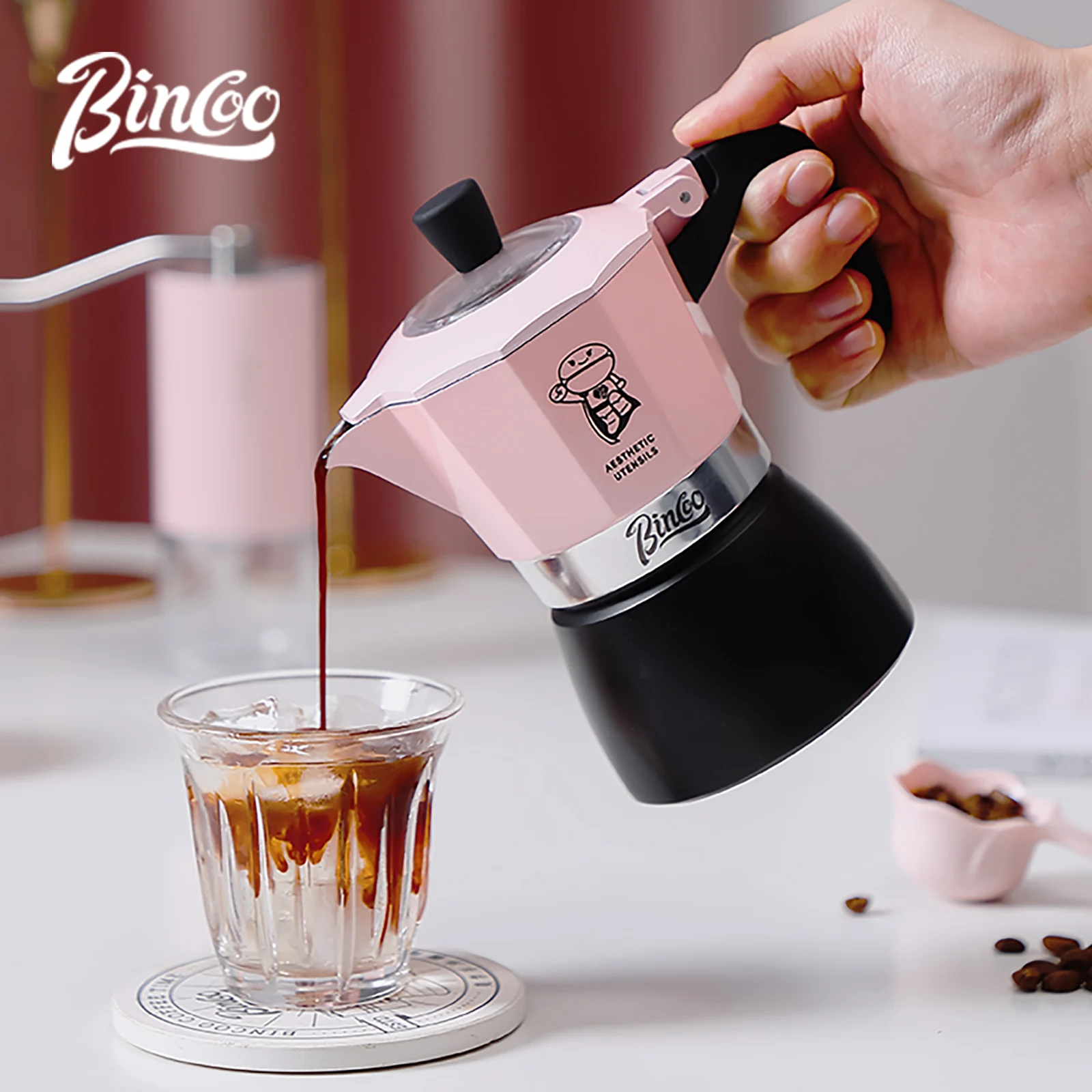 طقم موقد كهربائي بينكو موكا بوت مزدوج الصمام، وعاء...