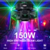 Yiflamefly 150W Moving Head DJ Lights 6 Arms Party Lights RGBW 4IN1 LED Stage Lighs DMX512 For Wedding Party Disco KTV Wedding 2