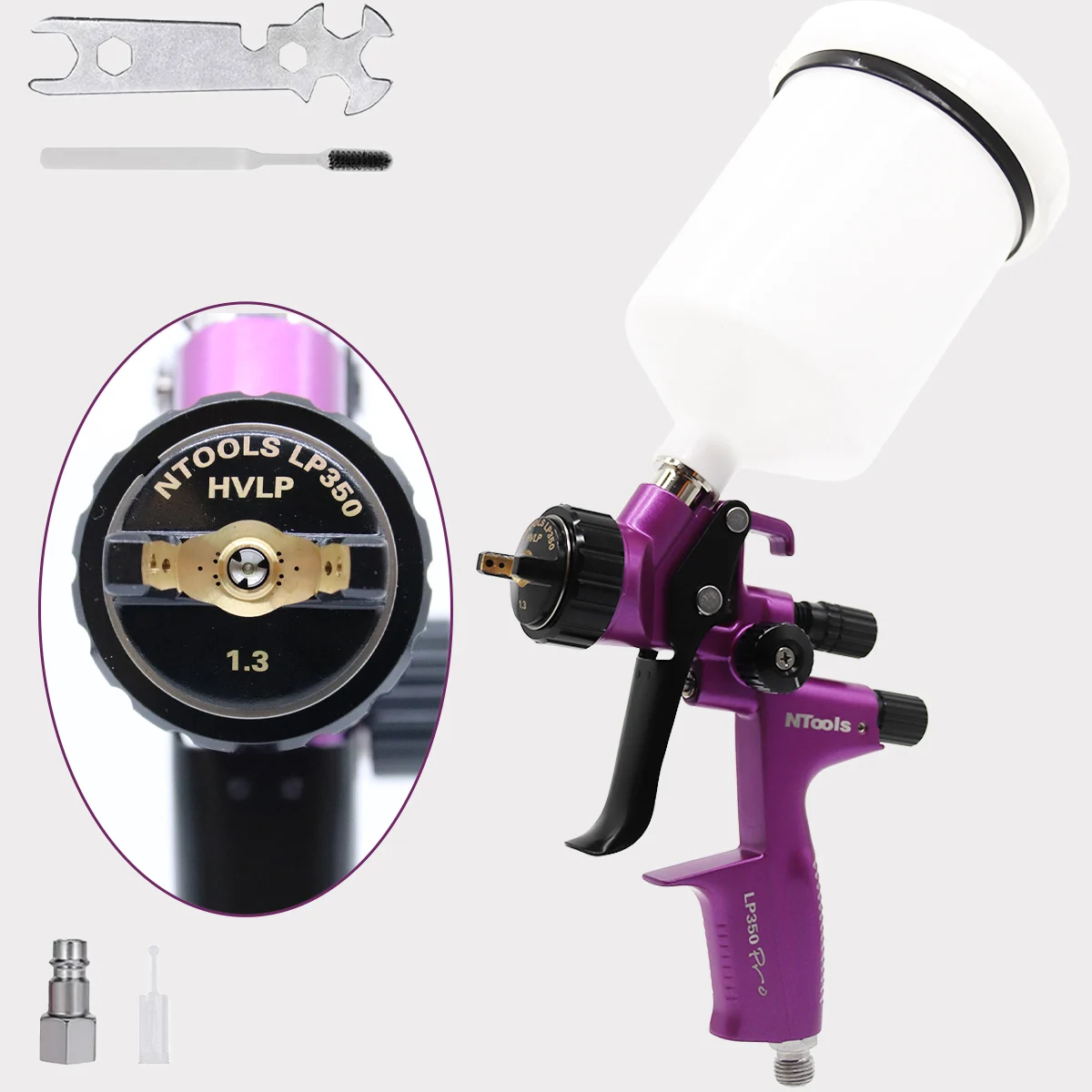 Slit Nozzle Spray Gun 1.3MM for Varnish Paint V Shaped Plum Blossom Gap ...