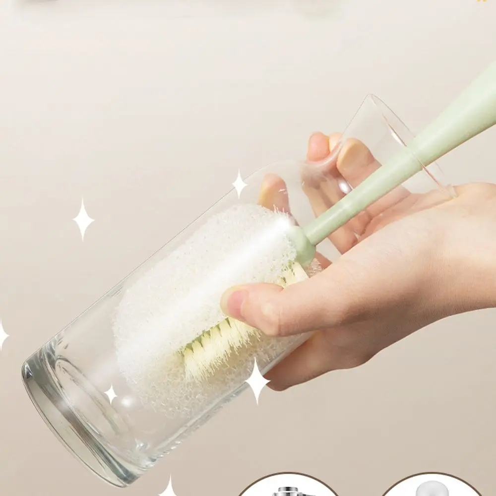 Brush With Handle Extrudable Cleaning Sponge Long Handle Kitchen Tools Baby Bottle Brush Water Cup cleaning brush,bottle cleaning brush,bottle brush,cleaning brush set