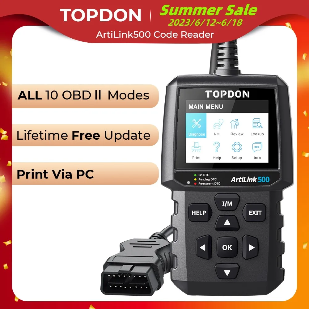 Topdon Al500 Obd2 Code Reader Scanner Car Diagnostic Tool Free Update Automotive Scanner Vehical
