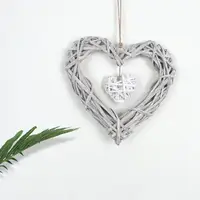 Heart Pendant Chic Heart Shape Hanging Pendant Attractive Rattan Hanging Pendant for Wedding Window Hanging Pendant 1
