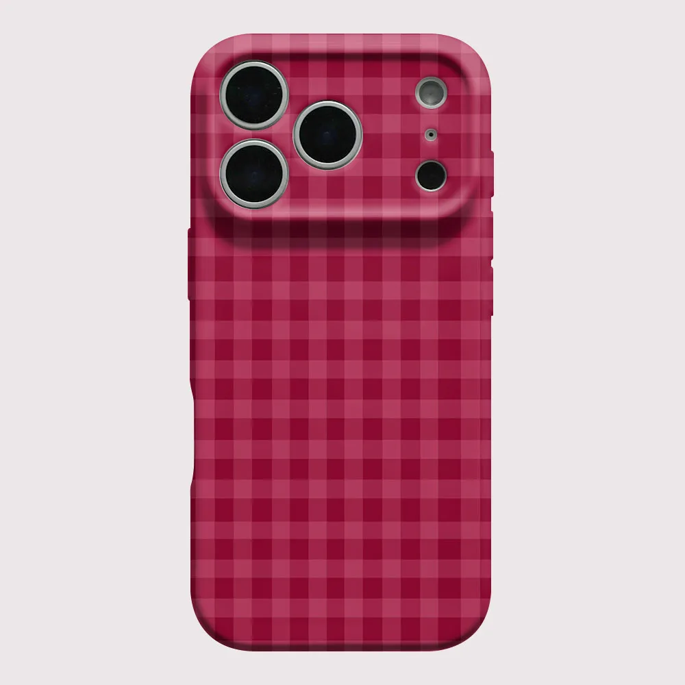 Vintage Chic Shockproof Phone Case with Retro Grid Design