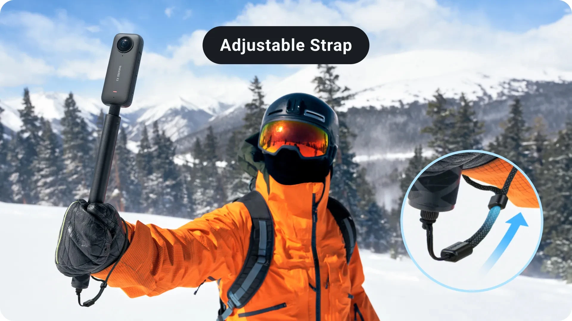 Description Picture 4 of itemInsta360 Selfie Stick Wrist Strap For Insta360 X4 Ace Pro GO3 X3 ONE RS (Twin/4K) GO 2 ONE X2 for Insta 360 Original Accessory