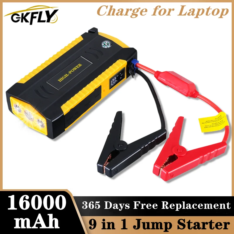 GKFLY High Power Car Jump Starter 600A 12V Starting Device Power Bank