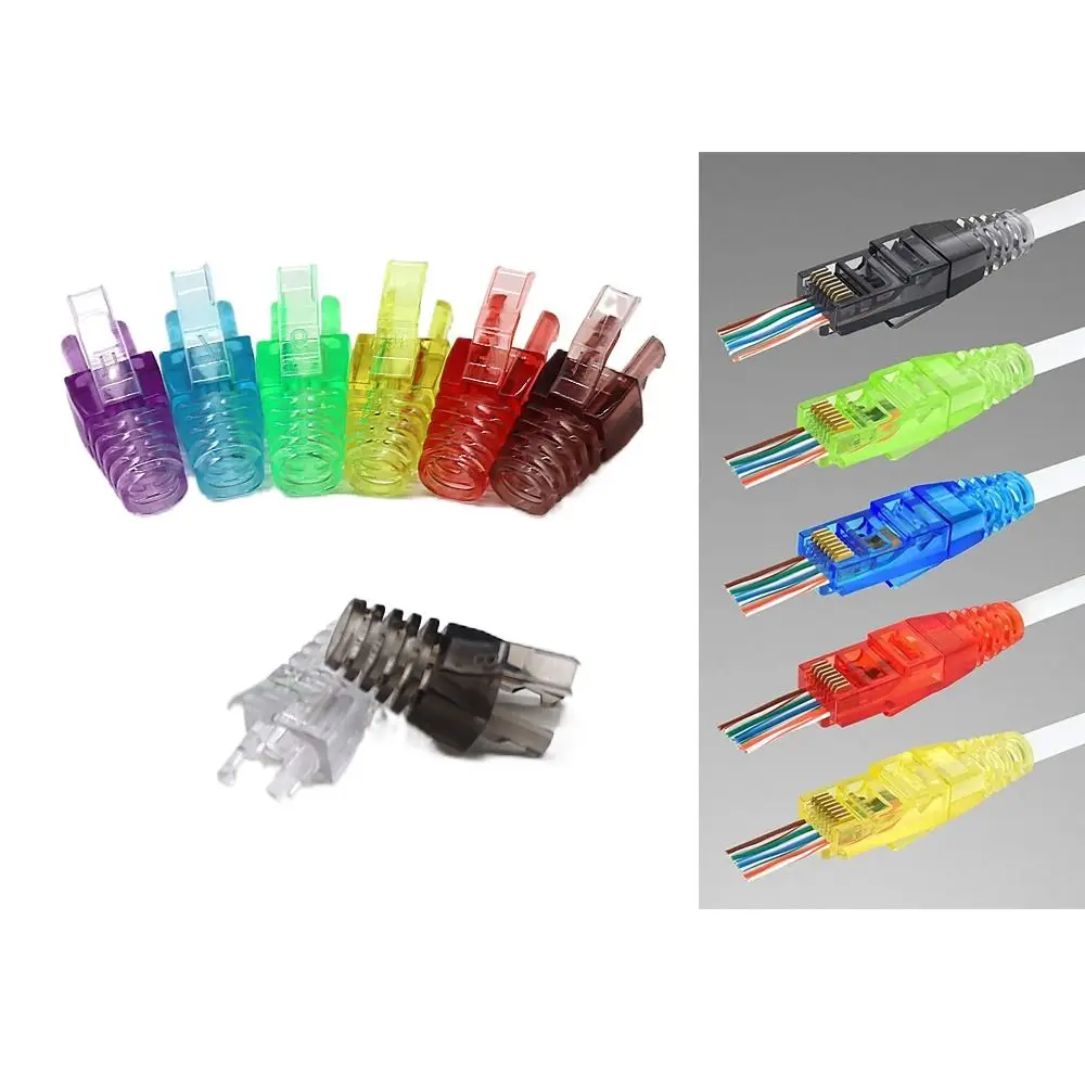 

Colorful RJ45 CAT6 Strain Relief Boots Multicolour Protector LAN Cable Connector Boot Cover Durable Protective