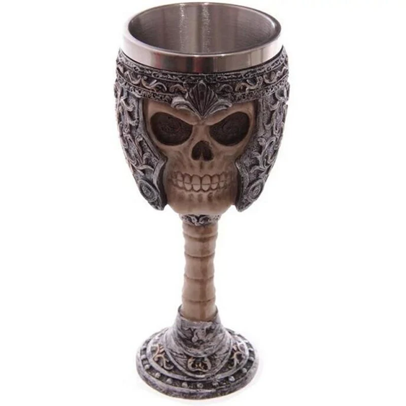 Glass water cup Plastic shot glass Creative 3D Skull Goblet Skeleton Dragon Claw Horn Punk Style Stainless Steel Gothic Linner Wine Glass Cup Halloween Friend Gift