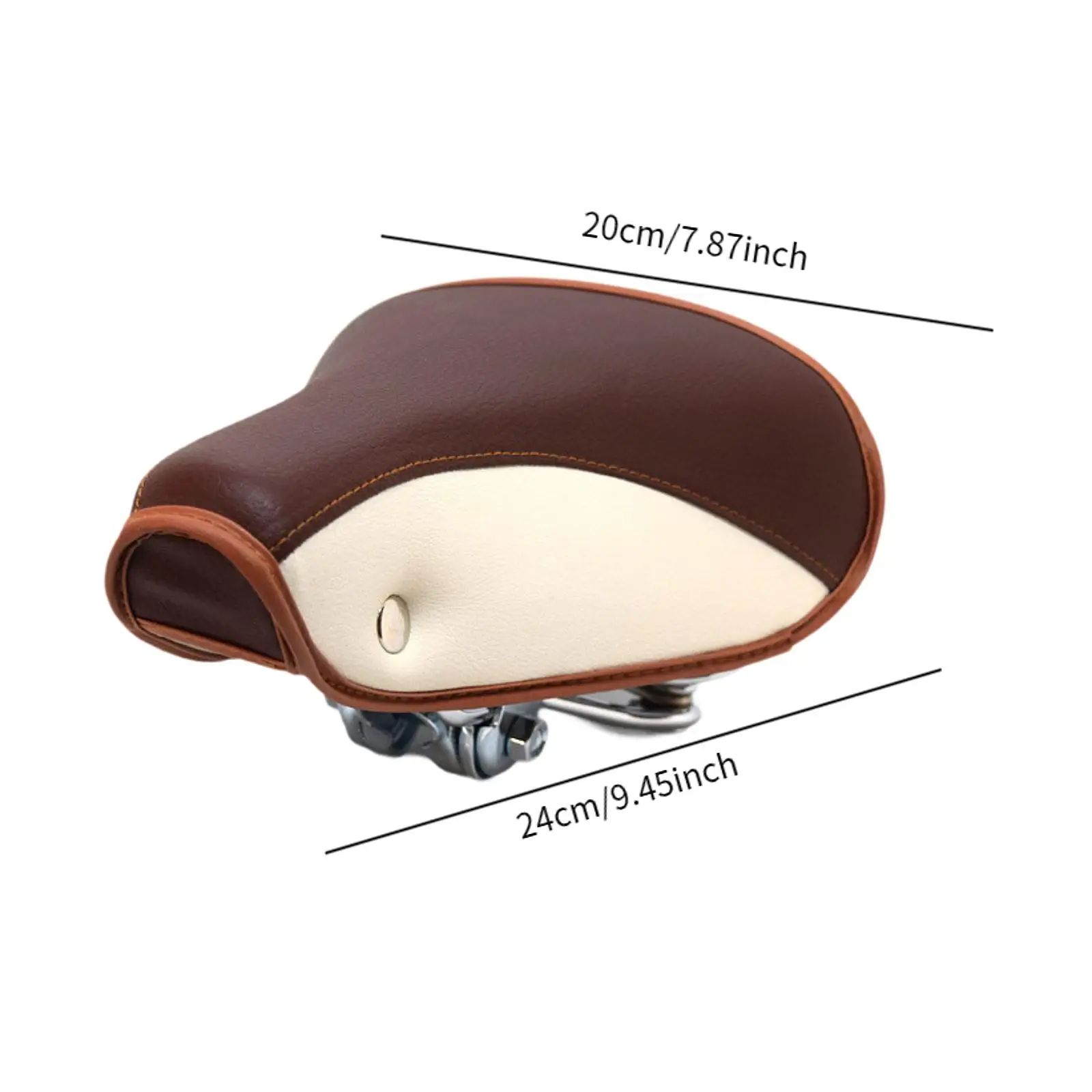 Selle De Vélo En Cuir Véritable Vintage - Marron Clair, Universelle, Confort - NEUVE