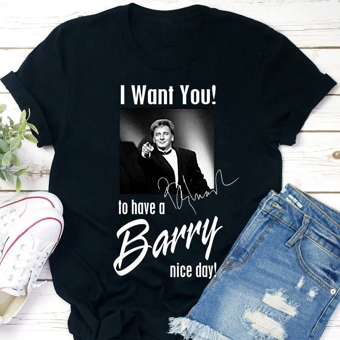 Barry Manilow Nice Day Concert Tour Shirt Classic Black Unisex S-5Xl H1020