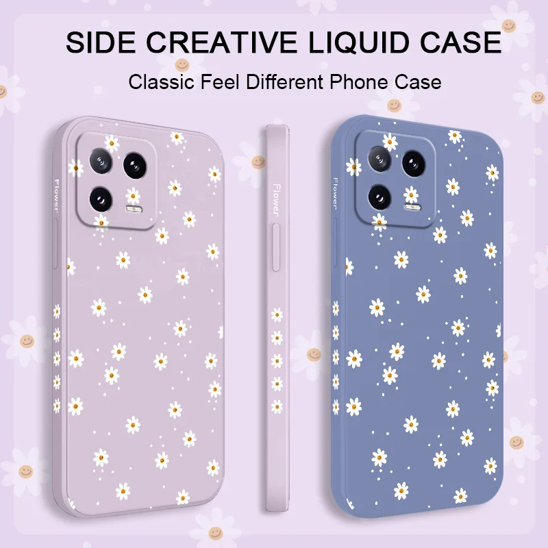 Floral Daisies Liquid Silicone Phone Case Cover