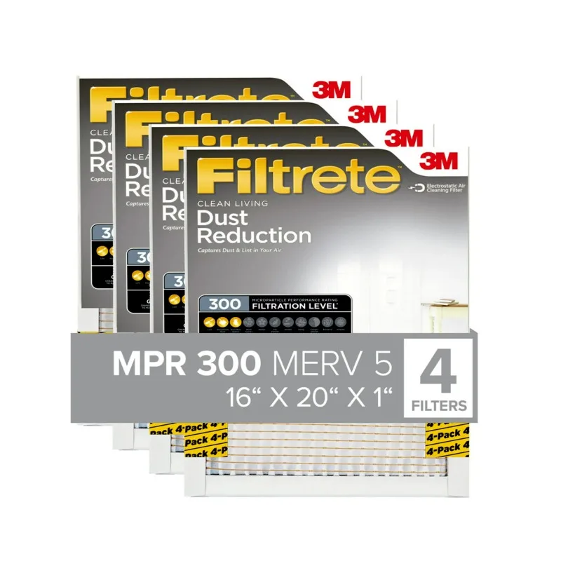 filtreteダストリダクションエアフィルター、mpr-300-merv-5、16x20x1、4フィルター