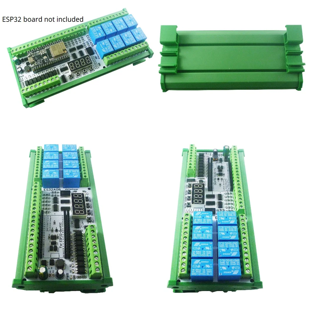 아날로그 컬렉션 와이파이 릴레이 스위치 DIY 확장 보드, 8AI-8DI-8DO DC 12V 24V ESP-WROOM-32 ESP32, RS485 4-20MA 0-5V 0-10V
