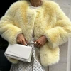 Neo Mint Cool Street Girls Winter Fashion Fluffy Fox Fur Jacket Women Casual Round Neck Faux Fur Coat Chic Thick Warm Outerwear 3