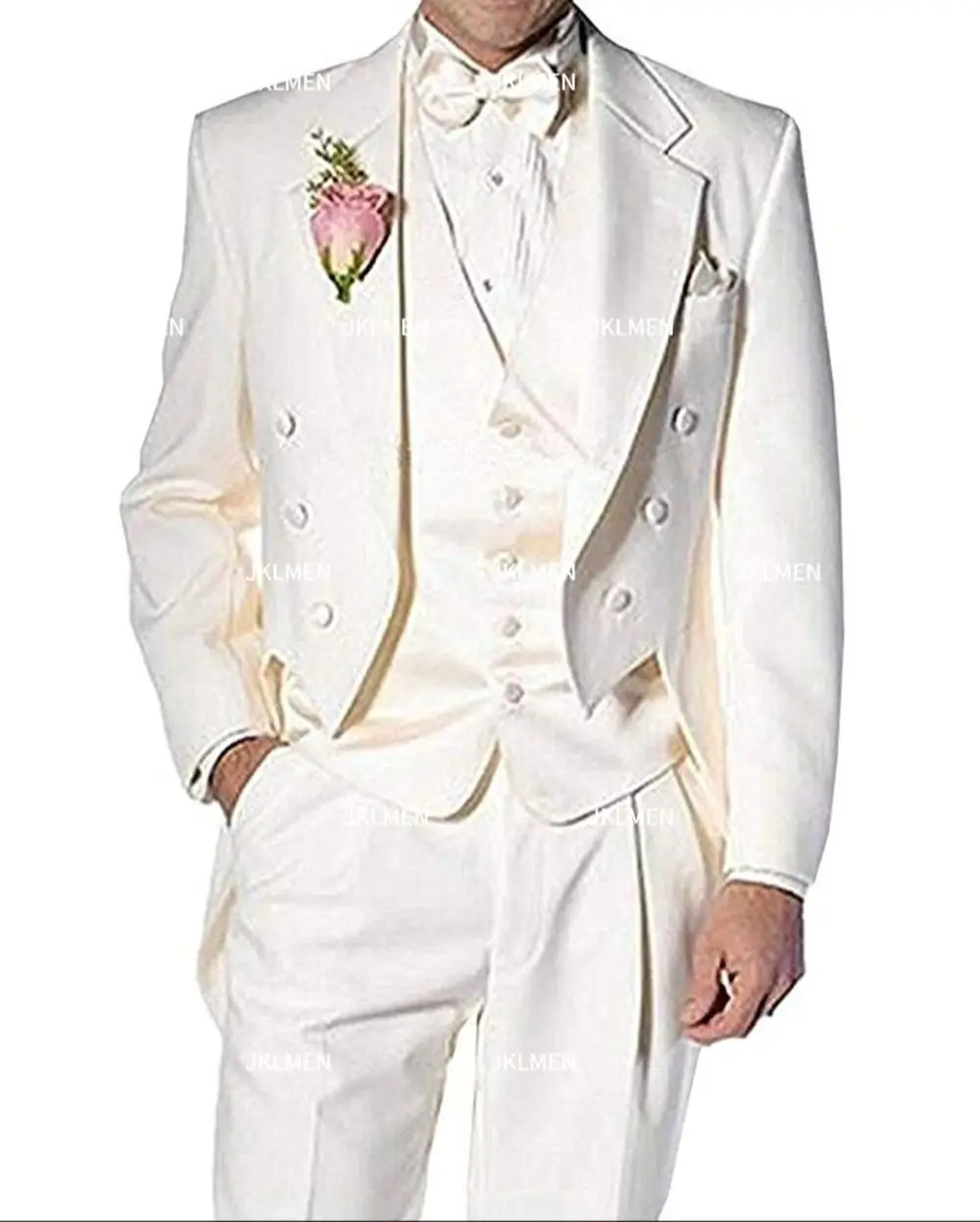 Men's Suit 3 Piece Formal Tuxedo Groom Jacket  Vest & Trousers Set Wedding Suits   Coustime Homme Luxe