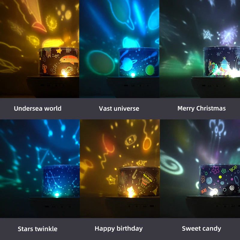 Magic rotating projection night light Bluetooth audio music box USB charging three-color magic star light