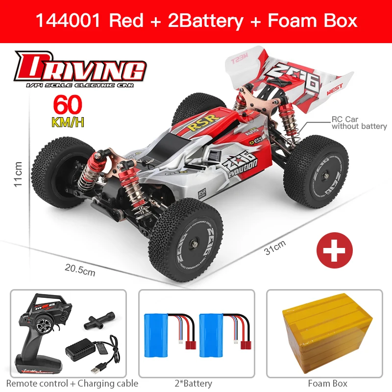 RCカー wltoys 144010と付属品 all in one Wltoys 144010 1/14 2.4G 4WD High Speed Racing Brushless RC