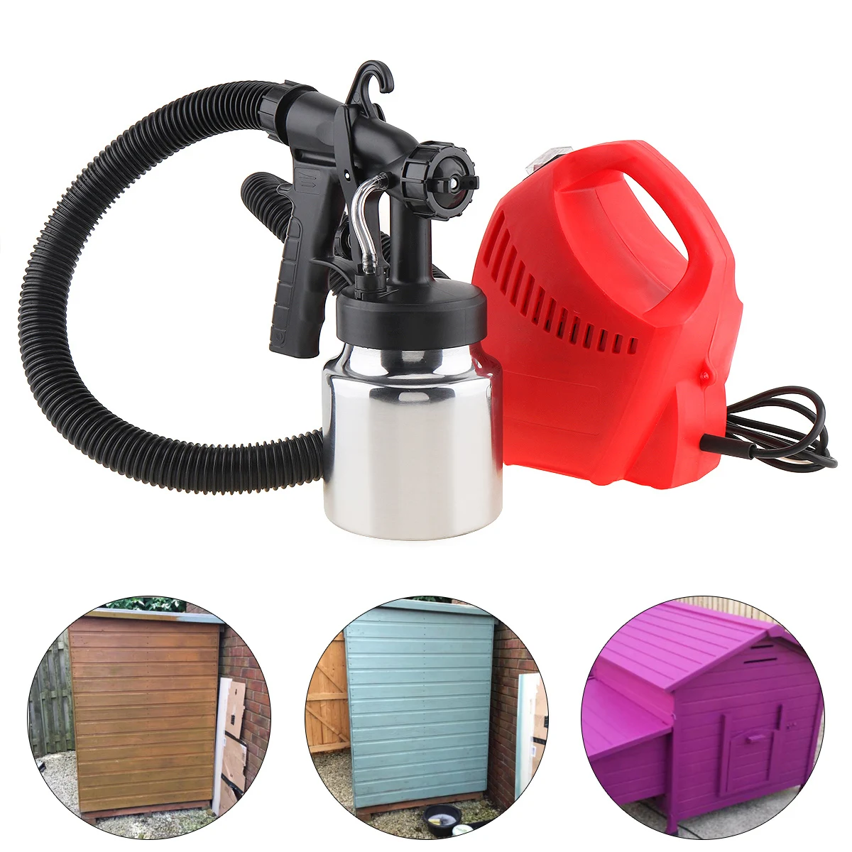 Electric Spray Gun 110V 220V 600W High-pressure with 1.8mm Nozzle Caliber and Aluminum Pot for Home Decoration/Garden Painting fireray dia 32mm laser nozzle single double layer caliber 0 8 5 0 thread m14 for fiber laser cutting head