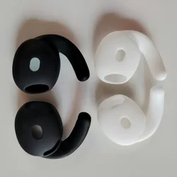 Silicone Ear Hooks and Anti - Slip Ear Tips Covers for a Secure Fit (2 Pairs) (Black White)