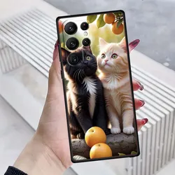 Adorable Cartoon Cat Illustration Black Soft TPU Phone Case - Galaxy S20 FE 5G (143HA8708HSE)
