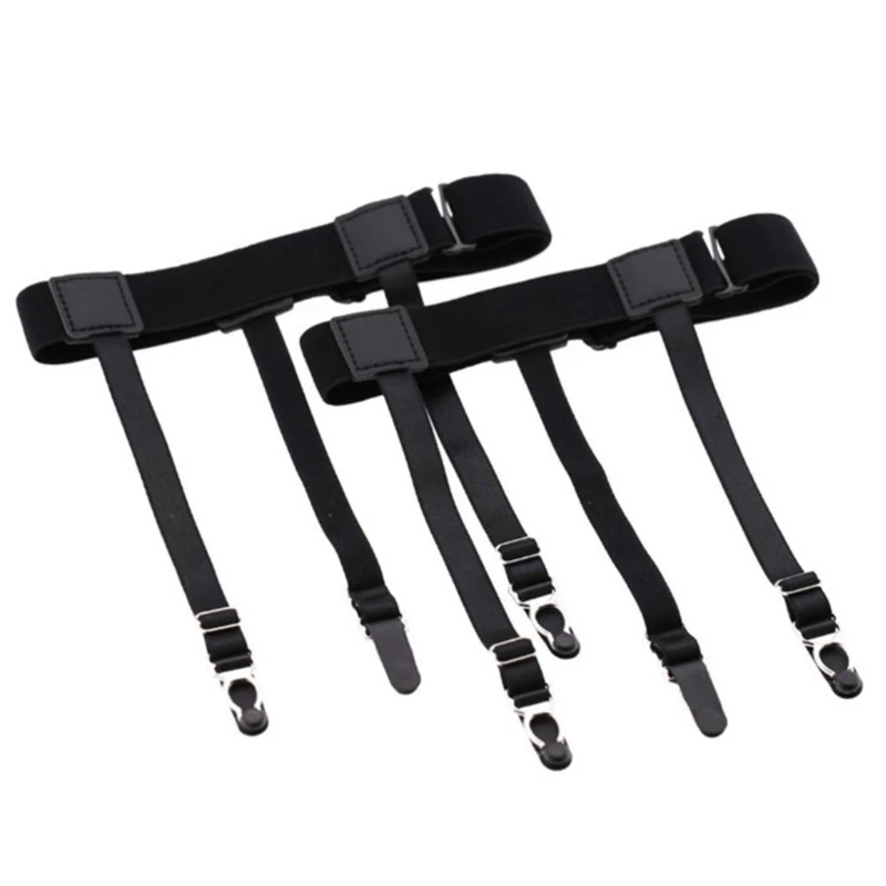 Garter Belt Elastic Garters Leg Garter 1pair Shirt Stays Belt Men Non-slip Locking Clips Shirt Garter Keep Tucked