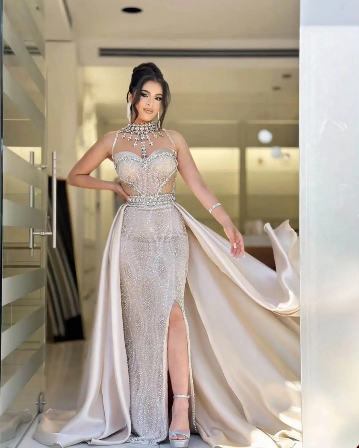 فساتين حفلة موسيقية أنيقة عربية Aso Ebi حمراء حوري...
