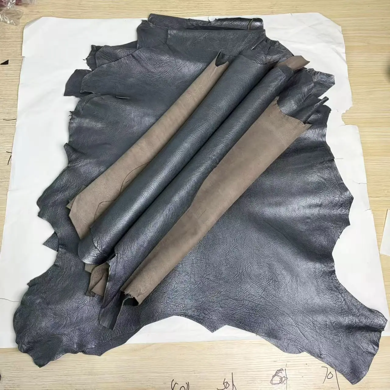 부드러운 순은회색 통양가죽, 천연 가죽 조각, 50-80cm, 의류, 신발, DIY 공예용 재료