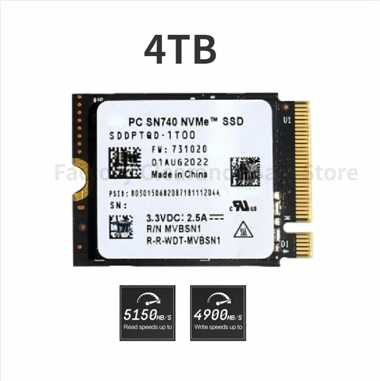 NUEVO SN740 4TB SN530 1TB 2TB 512GB M.2 SSD 2230 NVMe PCIe Gen 4x4 SSD para PS3 PS4 PS5 Microsoft Surface ProX Steam Deck ROG ally