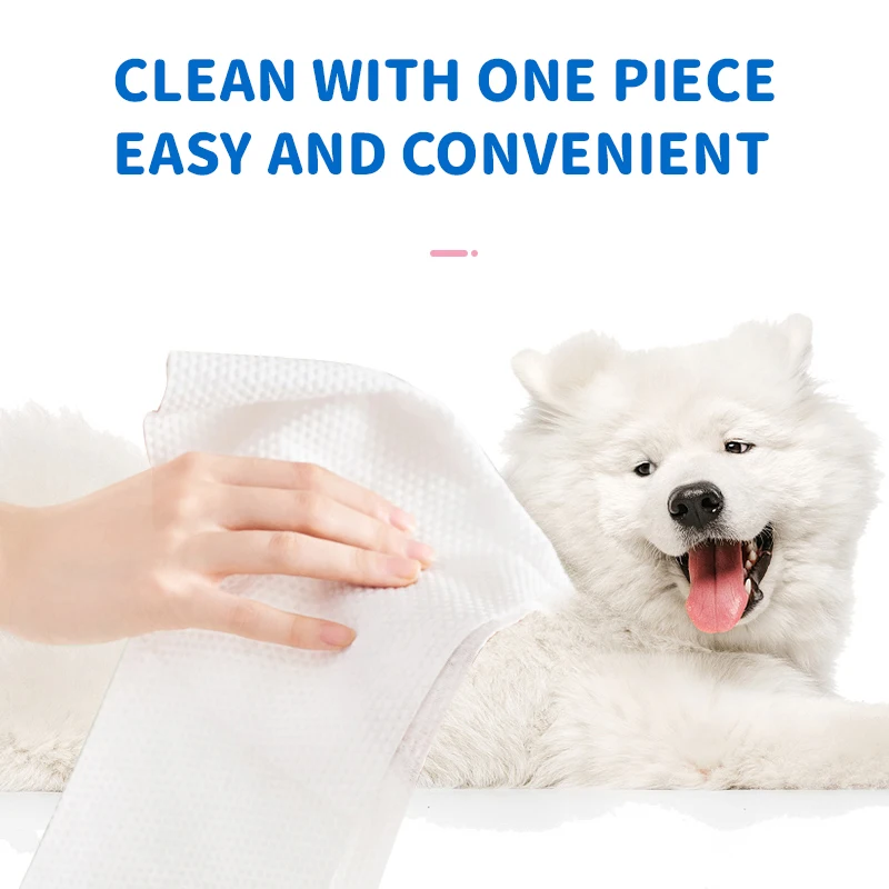 80pcs Super Large Pet Wipes Wipes for Cats and Dogs Tear Stain Cleaning Body Parts Wash Free Deodorizing Cleaning