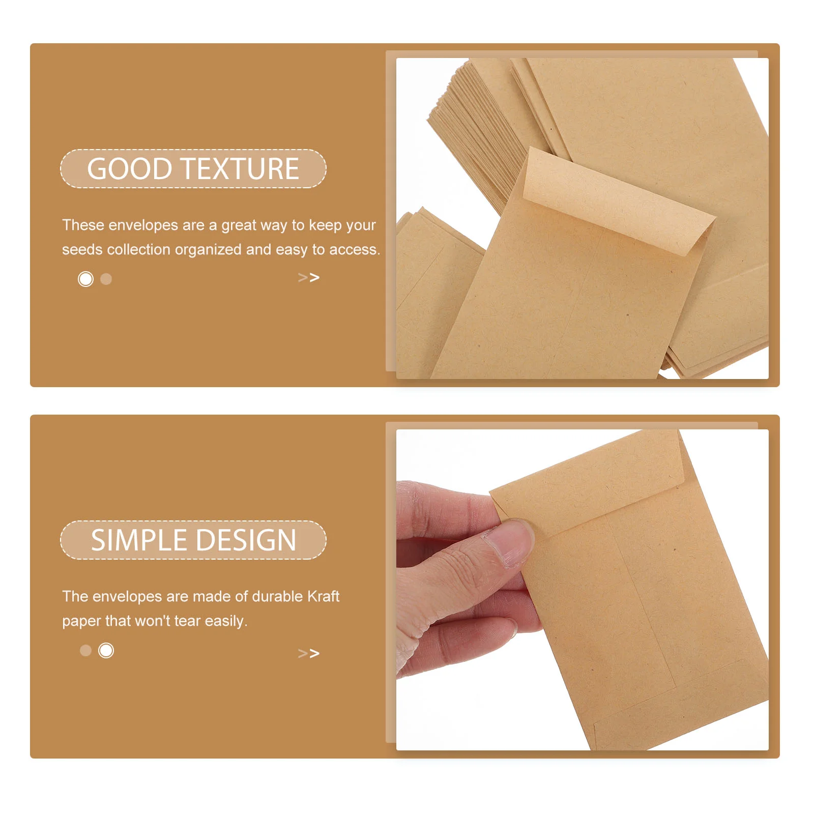 Kraft Paper Envelopes Seed Envelope Gift Card Coin Storage Mini Envelopes 100 Pcs for Office