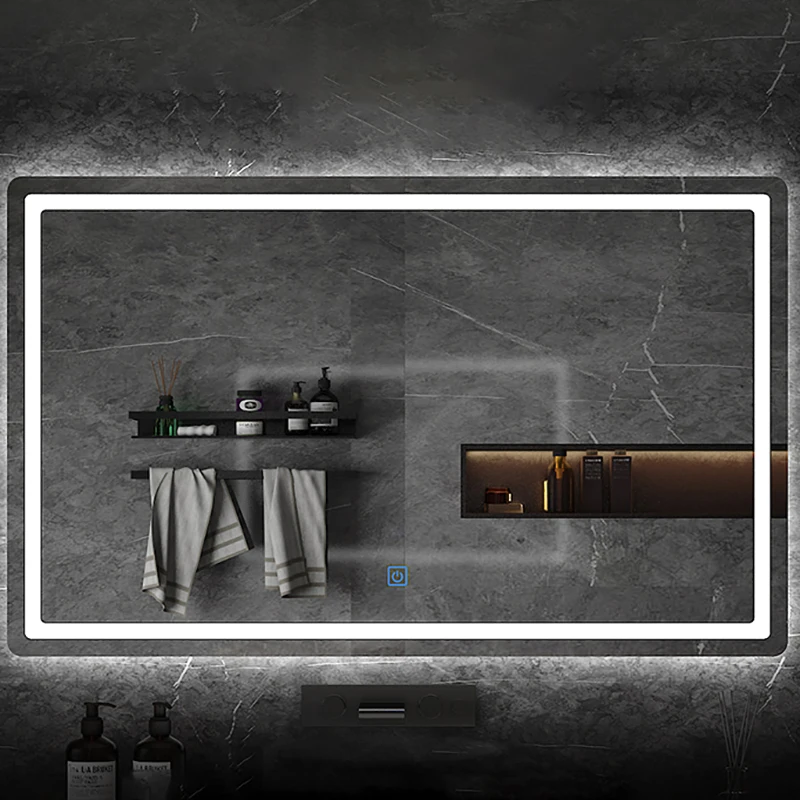 

Vanity Shower Bath Mirror Led Lights Make Up Large Bathroom Mirrors Wall Body Spiegel Met Verlichting Home Improvement FY10XP